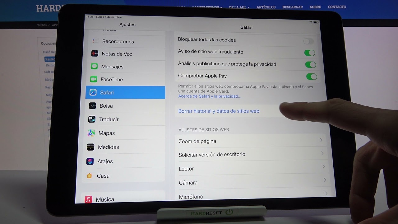 Cómo borrar el historial en tu iPad
