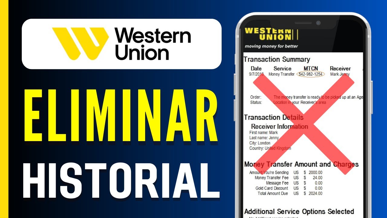 Historial de envíos de Western Union