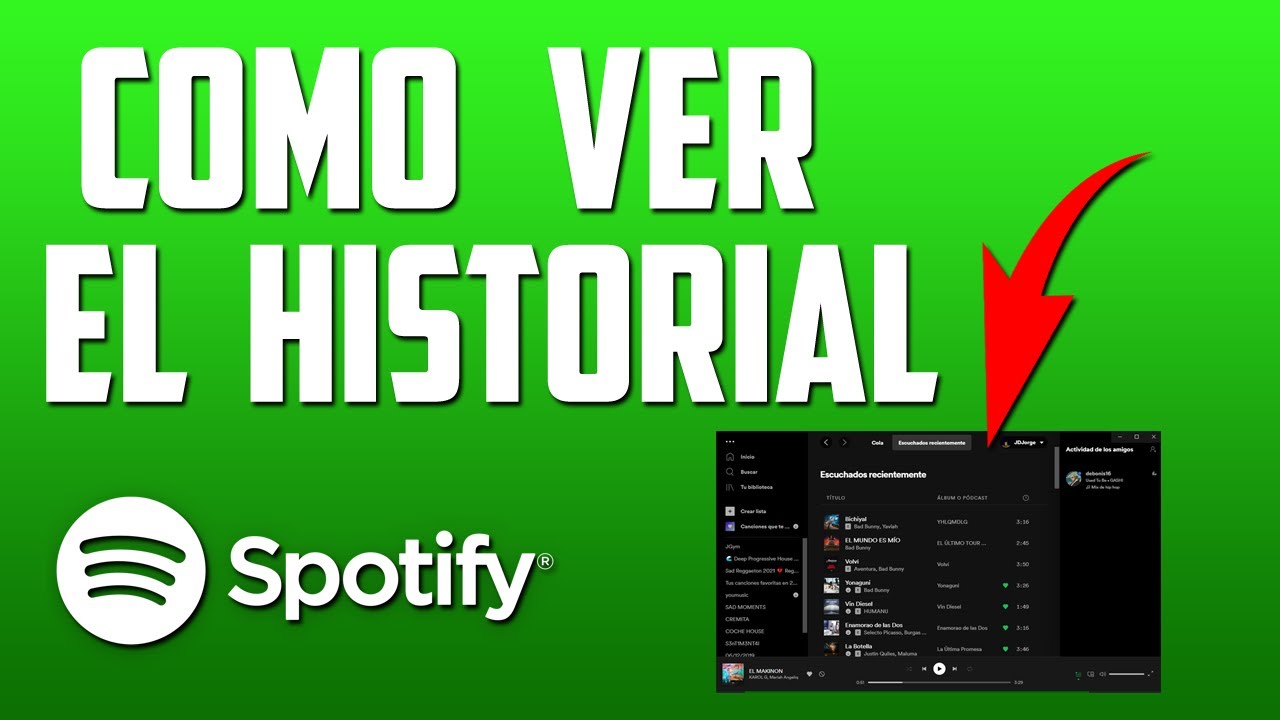 Cómo ver el historial de reproducción en Spotify